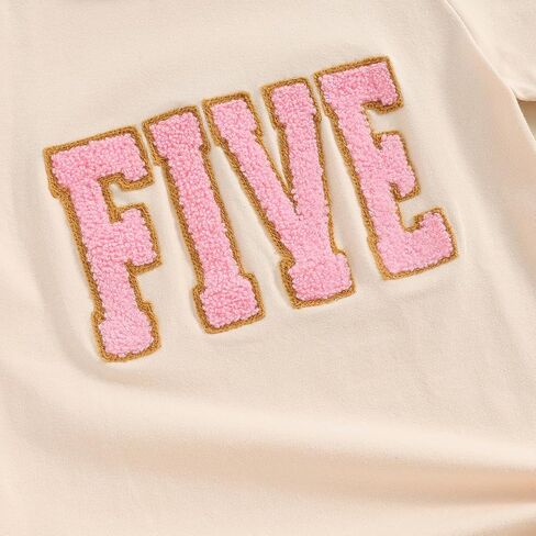 BULINGNA Kids Toddler Baby Girl Birthday T-Shirt Summer Short Sleeve Numbers Embroidery Tee Tops Birthday Outfit Gift 1-6T in Saudi Arabia