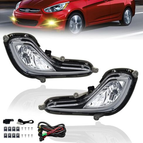مصابيح الضباب متوافقة مع 2019 2020 2021 Hyundai Tucson LED أضواء النهار الجري مع مصابيح الهالوجين H8 استبدال مصابيح الضباب الأمامية للقيادة in Kuwait