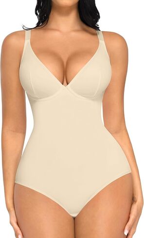 FeelinGirl Shapewear Bodysuits for Women Tummy Control Body Suits Deep V Neck Corset Body Shaper Tops in Saudi Arabia