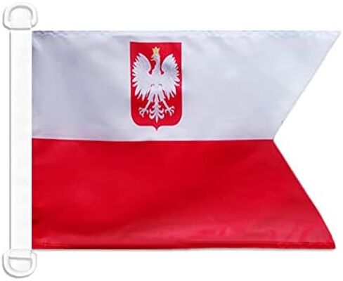 Poland Naval Ensign NAUTICAL Flag 18'' x 12'' - Polish War flags 30 x 45 cm - Banner 12x18 in for boat - AZ FLAG in Saudi Arabia