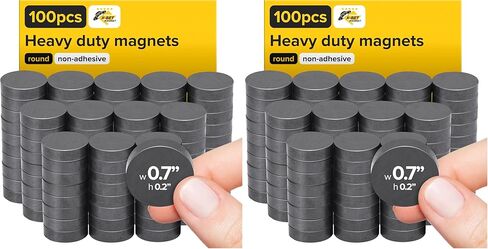 X-Bet Magnet Ceramic Magnets 100pcs - Round Disc - Flat Circle Magnets Bulk for Crafts, Science & Hobbies - Perfect for Refrigerator, Whiteboard, Fridge and Science Experiments in Kuwait