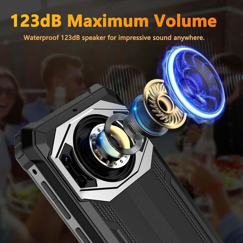 FOSSIBOT F101P Rugged Call Phone，Android 13 7GB+64GB /1TB Rugged Smartphone 10600mAh Unlocked Phone 123dB Loud Volume Phone 5.45" 24MP+8MP Camera Waterproof Smartphone 4G Dual SIM OTG Octa-core 18W in Kuwait
