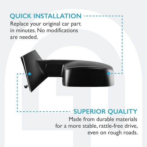 Dependable Direct Passenger Side Textured Side View Mirror for 08-14 Chevy Express & GMC Savana 1500, 08-17 Chevy Express 2500 3500, GMC Savana 2500 3500 - with Blind Spot Corner Glass - GM1321395 in Kuwait