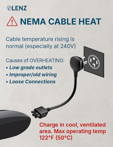 NEMA 10-30 Adapter for Tesla Gen 2 Mobile Portable Charger, Connect Tesla Mobile Charger to NEMA 10-30 240V Outlet at 24 Amp (10-30 Length 15.5") in Kuwait