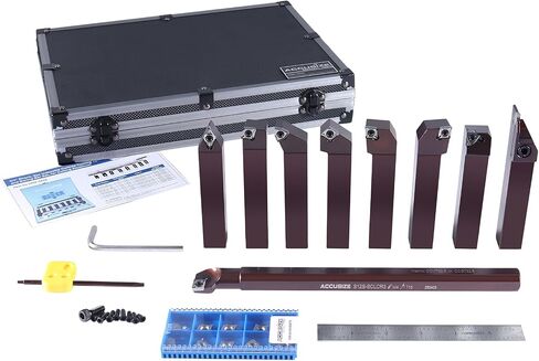 Accusize Industrial Tools 3/4" 9 Pieces/Set, Indexable Carbide Turning Tools and Boring Bar, 2988-0034 in Saudi Arabia