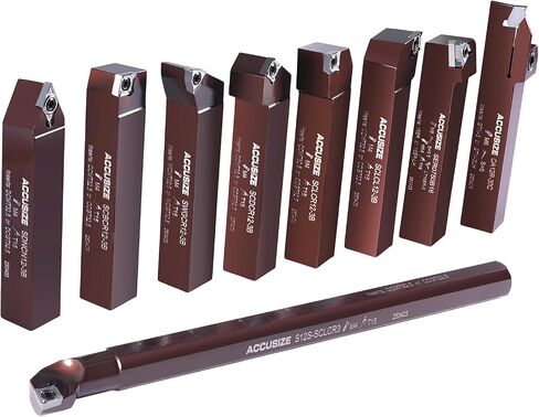 Accusize Industrial Tools 3/4" 9 Pieces/Set, Indexable Carbide Turning Tools and Boring Bar, 2988-0034 in Saudi Arabia