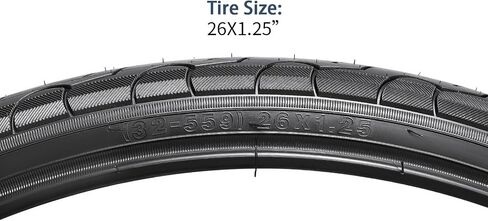 YUNSCM 2-PCS 26" Bike Tires 26x1.25/32-559 and 26" Bike Tubes Schrader Valve Compatible with Road Bike 26x1.0 26x1.25 Bicycle Tires and Tubes (P-1159) in Saudi Arabia