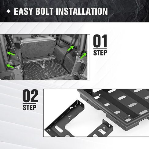 Rear Cargo Rack Basket Compatible with 2021 2022 2023 2024 Ford Bronco 4 Door Hardtops, Interior Luggage Carrier Storage Shelf (Excluding Softtop or Sport) in Kuwait