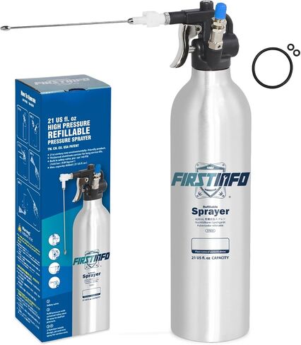 FIRSTINFO A1638 Patented Max. Pressure 140psi / 620ml Thickened Aluminum Canister Refillable High Pressure Aerosol Spray Can/Pneumatic Compressed Air Sprayer in Kuwait