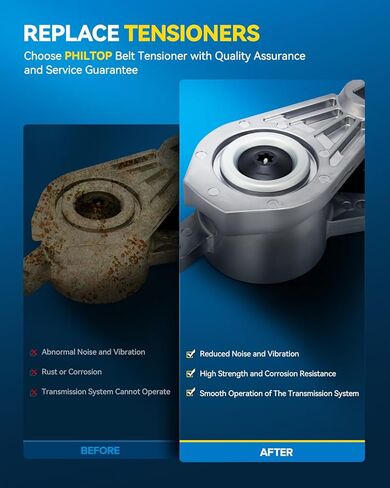 مجموعة شداد الحزام PHILTOP مع بكرة لـ D250 1989-1993 5.9L، D350 1989-1993، Ram 2500 1994-2002 5.9L، Ram 3500 1994-2002 5.9L، W250 1989-1993 5.9L، W350، مؤقت اشتعال OE # 4429254 in Kuwait