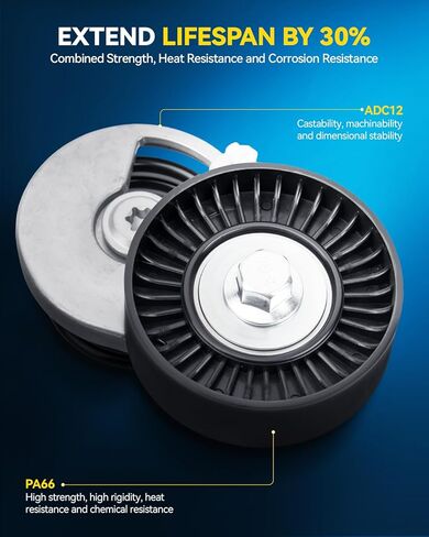 مجموعة شداد الحزام PHILTOP مع بكرة لـ D250 1989-1993 5.9L، D350 1989-1993، Ram 2500 1994-2002 5.9L، Ram 3500 1994-2002 5.9L، W250 1989-1993 5.9L، W350، مؤقت اشتعال OE # 4429254 in Kuwait