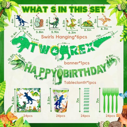 Dinosaur Birthday Party Supplies 3 Year Old Boy Three Rex Plates Napkins and Cups Banners Table Cloth Three Rex Birthday Party Decorations for Boys T-Rex 3 Rex Dinosaur Birthday Party Supplies in Kuwait
