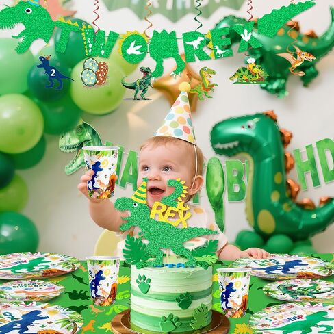 Dinosaur Birthday Party Supplies 3 Year Old Boy Three Rex Plates Napkins and Cups Banners Table Cloth Three Rex Birthday Party Decorations for Boys T-Rex 3 Rex Dinosaur Birthday Party Supplies in Kuwait