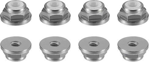 uxcell Nylon Insert Hex Lock Nuts, 10pcs - M4 x 0.7mm Aluminum Alloy Self-Locking Nut, Anodizing Flange Lock Nut for Fasteners (Titanium Gray) in Saudi Arabia
