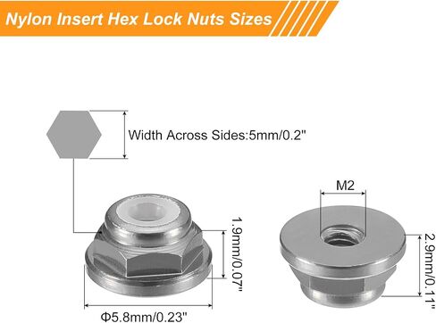 uxcell Nylon Insert Hex Lock Nuts, 10pcs - M4 x 0.7mm Aluminum Alloy Self-Locking Nut, Anodizing Flange Lock Nut for Fasteners (Titanium Gray) in Saudi Arabia