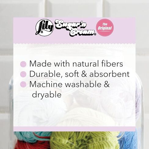 خيط Lily Sugar 'N Cream The Original Ombre، 2oz، قياس 4 متوسط، 100% قطن، أحمر أبيض أزرق - يُغسل في الغسالة ويُجفف in Saudi Arabia