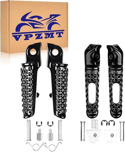 VPZMT مساند القدم الأمامية أوتاد القدم تناسب Honda CBR600RR 2003-2023، CBR1000RR 2004-2023، CB1000R 2008-2023 (أمامي-أسود) in Kuwait