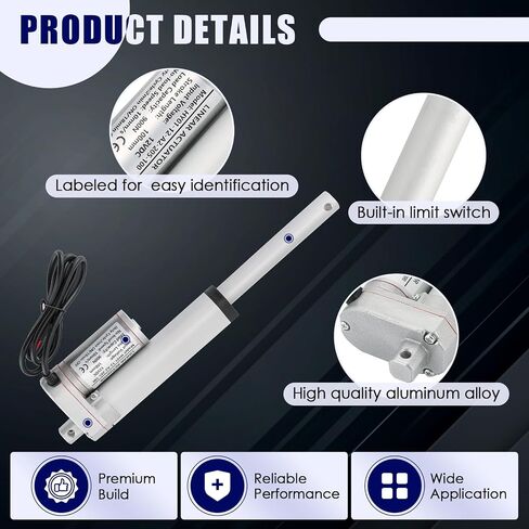المحرك الخطي MAOPINER DC12V 12 بوصة مع دعامة تثبيت 900N(202lbs) أقصى رفع 10 مم/ثانية لكرسي طاولة التلفاز رفع سرير التدليك المحرك الخطي للأريكة الكهربائية in Saudi Arabia