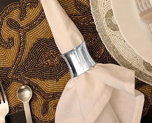 Set of 8 Napkin Rings Napkin Holder Buckles, Easter Napkin Rings, Napkin Rings for Dinner Table Decor, Wedding, Banquet, Party - Gold Blonde in Kuwait