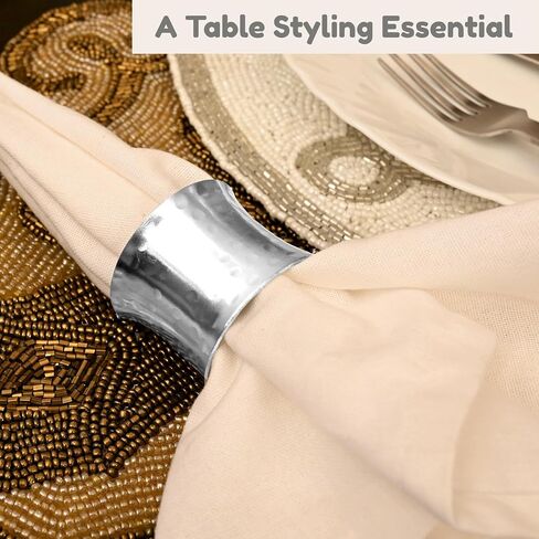 Set of 8 Napkin Rings Napkin Holder Buckles, Easter Napkin Rings, Napkin Rings for Dinner Table Decor, Wedding, Banquet, Party - Gold Blonde in Kuwait
