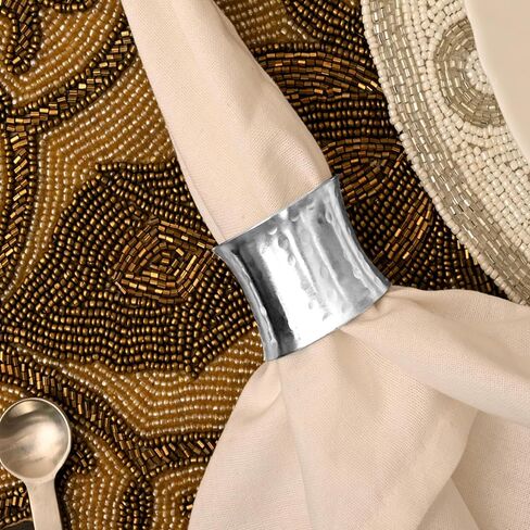 Set of 8 Napkin Rings Napkin Holder Buckles, Easter Napkin Rings, Napkin Rings for Dinner Table Decor, Wedding, Banquet, Party - Gold Blonde in Kuwait