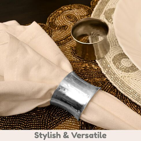 Set of 8 Napkin Rings Napkin Holder Buckles, Easter Napkin Rings, Napkin Rings for Dinner Table Decor, Wedding, Banquet, Party - Gold Blonde in Kuwait