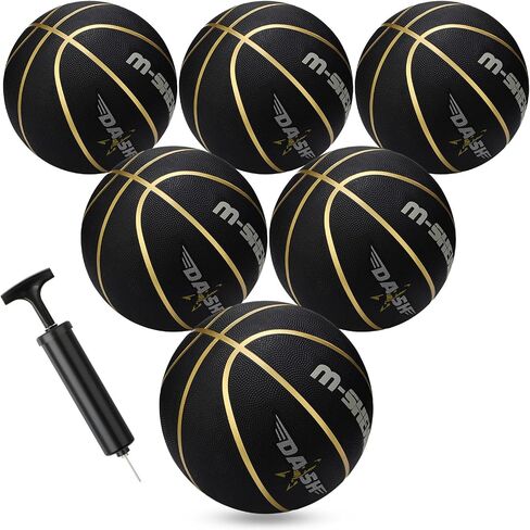6 Pcs Basketballs Bulk Christian Charity Donation Supplies Size 5 Basketballs for Kids 27.5 Inch Basketball with Pump Xmas Gifts for Kids Basketball Games Training in Kuwait