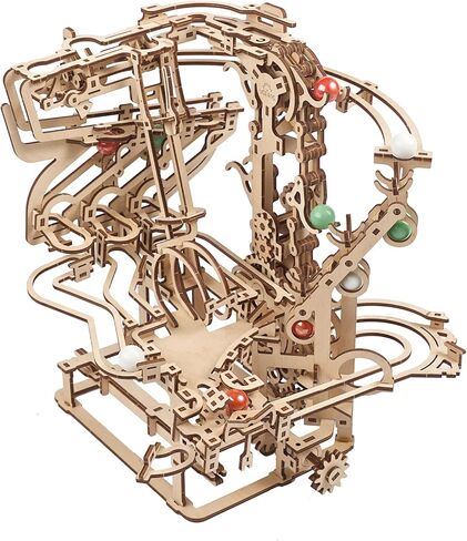 UGEARS 3D Puzzle Marble Run Chain - Creative 3D Wooden Puzzles for Adults with Rubber Band Motor - Marble Run Chain Wood Model Kit - Unique Wooden Puzzle - 3D Puzzles for Adults and Kids Building Kit in Saudi Arabia