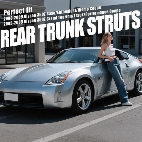 Vepagoo 4194 صدمات الغاز الخلفية لصندوق السيارة متوافقة مع 2003-2008 Nissan 350z Liftgate Lift يدعم الدعامات مع ضغط إضافي لجناح أكبر - يتضمن دعامات، مجموعة من 2 in Kuwait