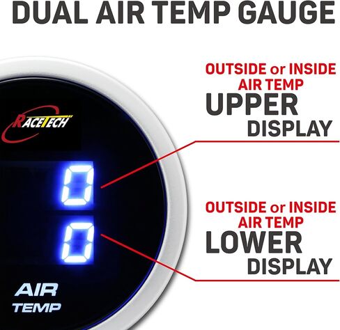 شاشة LED زرقاء مقاس 52 مم مقاس 2-1/16 بوصة مقياس LED كهربائي/مقياس درجة حرارة الماء/مقياس فولت (ث/مستشعر) in Kuwait