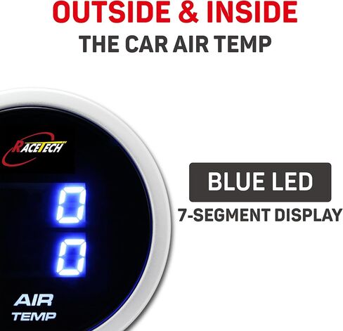 شاشة LED زرقاء مقاس 52 مم مقاس 2-1/16 بوصة مقياس LED كهربائي/مقياس درجة حرارة الماء/مقياس فولت (ث/مستشعر) in Kuwait