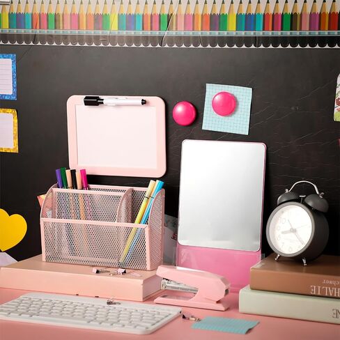 Magnetic Locker Accessories, Back to School Essentials, Include Magnetic Mirror with Holder, Magnetic Mesh Pen Holder, Small Whiteboard and Magnets for Office School Locker Organizer (Black) in Saudi Arabia