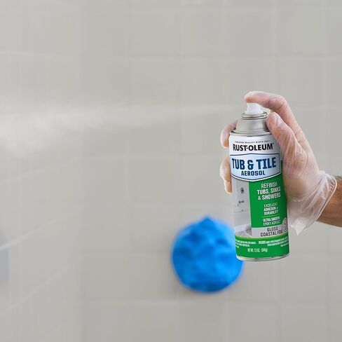 Rust-Oleum 385291 Specialty Tub & Tile Spray Paint, 12 oz, Gloss Coastal Fog in Kuwait