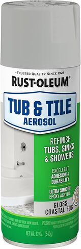 Rust-Oleum 385291 Specialty Tub & Tile Spray Paint, 12 oz, Gloss Coastal Fog in Kuwait