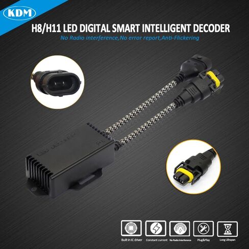 H13 9008 LED فك ترميز Canbus، مقاوم تحميل خالٍ من الأخطاء ومضاد للوميض، محول مقاوم إلغاء تحذير LED، 2 حزمة in Kuwait