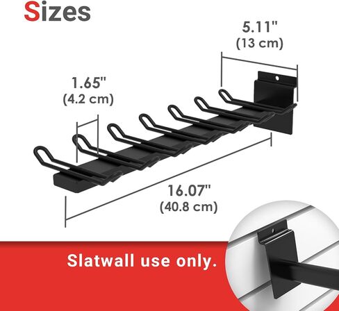 Baseball Bat Holder to Hold 6, 8, 12 Bats, Sports Softball Bat Slatwall Storage Vertical Display Rack, Slatwall Accessories (6 Bats Holder - 3 Pack, Black) in Saudi Arabia