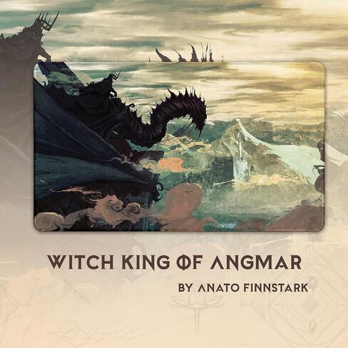 Paramint Witch King of Angmar (مخيط) - مفرش لعب MTG من Anato Finnstark، LOTR Lord of The Rings - متوافق مع مفرش اللعب Magic The Gathering - Play MTG، YuGiOh، TCG - تصميمات فنية لبساط اللعب الأصلي in Kuwait