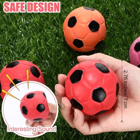 9 Pcs Latex Squeaky Dog Toys Ball, Dog Soccer Ball Interactive Fetch Toys Soft Football Puppy Chew Toys for Small Medium and Large Dogs in Saudi Arabia