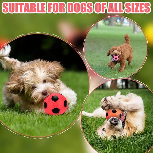 9 Pcs Latex Squeaky Dog Toys Ball, Dog Soccer Ball Interactive Fetch Toys Soft Football Puppy Chew Toys for Small Medium and Large Dogs in Saudi Arabia