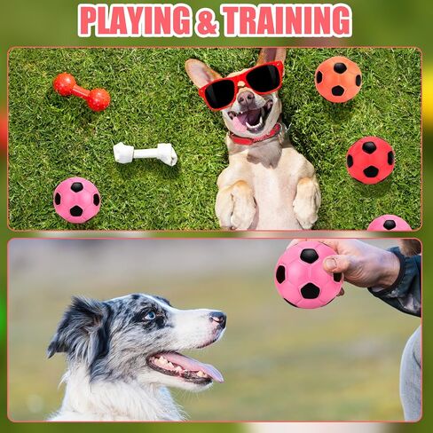 9 Pcs Latex Squeaky Dog Toys Ball, Dog Soccer Ball Interactive Fetch Toys Soft Football Puppy Chew Toys for Small Medium and Large Dogs in Saudi Arabia