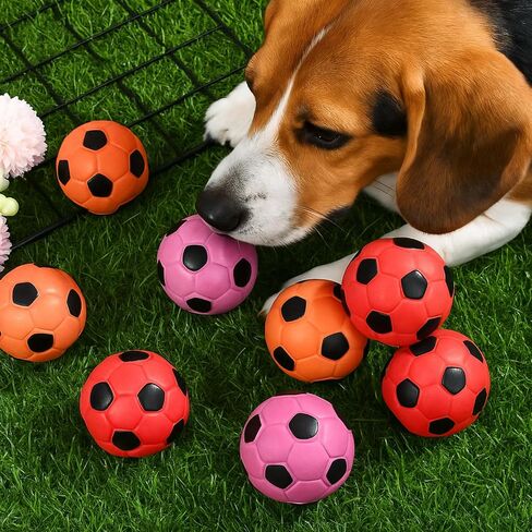 9 Pcs Latex Squeaky Dog Toys Ball, Dog Soccer Ball Interactive Fetch Toys Soft Football Puppy Chew Toys for Small Medium and Large Dogs in Saudi Arabia