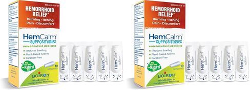 Boiron HemCalm Suppositories for Hemorrhoid Relief of Pain, Itching, Swelling or Discomfort - 10 Count in Saudi Arabia