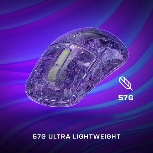 Turtle Beach Pure SEL - ماوس ألعاب RGB مريح للغاية وخفيف الوزن، ومستشعر بصري 8K DPI، ومفاتيح ميكانيكية، ونظام شد مسبق، وانزلاقات PTFE نقية، وإضاءة RGB - أبيض in Kuwait