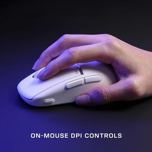 Turtle Beach Pure SEL - ماوس ألعاب RGB مريح للغاية وخفيف الوزن، ومستشعر بصري 8K DPI، ومفاتيح ميكانيكية، ونظام شد مسبق، وانزلاقات PTFE نقية، وإضاءة RGB - أبيض in Kuwait
