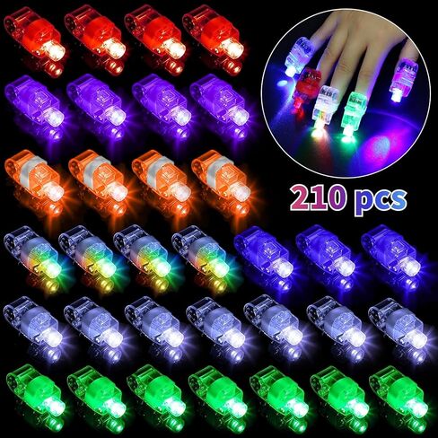 40 Pcs LED Finger Lights, 4 Colors Finger Flashlights, Battery Powered Light Up Finger Ring Toys, Mini Finger Lamps, Glow in The Dark Party Supplies for Rave Concert Shows in Kuwait