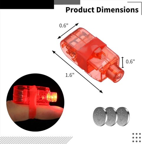 40 Pcs LED Finger Lights, 4 Colors Finger Flashlights, Battery Powered Light Up Finger Ring Toys, Mini Finger Lamps, Glow in The Dark Party Supplies for Rave Concert Shows in Kuwait