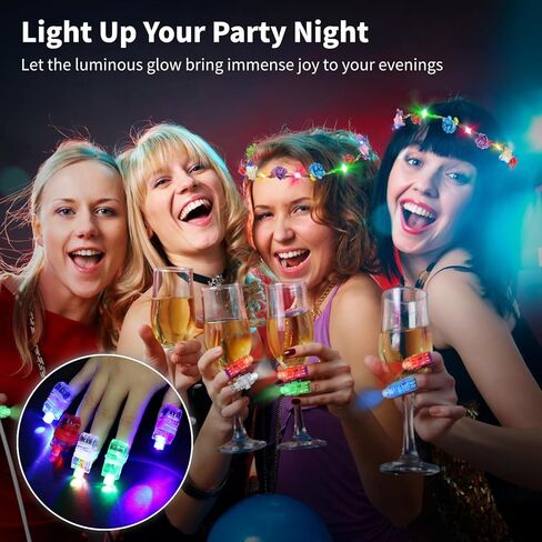 40 Pcs LED Finger Lights, 4 Colors Finger Flashlights, Battery Powered Light Up Finger Ring Toys, Mini Finger Lamps, Glow in The Dark Party Supplies for Rave Concert Shows in Kuwait