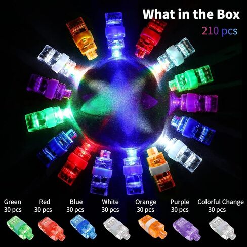 40 Pcs LED Finger Lights, 4 Colors Finger Flashlights, Battery Powered Light Up Finger Ring Toys, Mini Finger Lamps, Glow in The Dark Party Supplies for Rave Concert Shows in Kuwait