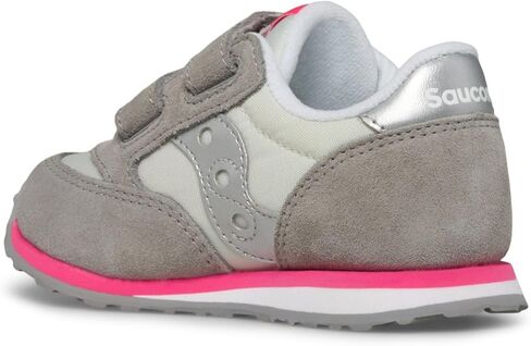 Saucony Originals Jazz Hook & Loop (Toddler/Little Kid) Sneaker, Grey/Silver/Pink, 9.5 US Unisex in Kuwait