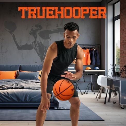Silent Basketball Black – Size 7 Indoor Basketball - Durable PU Basketball Ball Foam Basketball for Indoor Outdoor Use – Higher Bounce Noiseless Basketball - Non-Deforming Packaging in Saudi Arabia